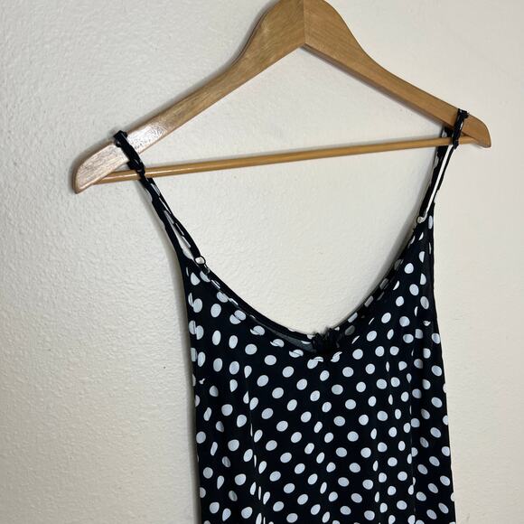 Zaful Black Polka Dot Maxi Slip Dress Small - Picture 2 of 11